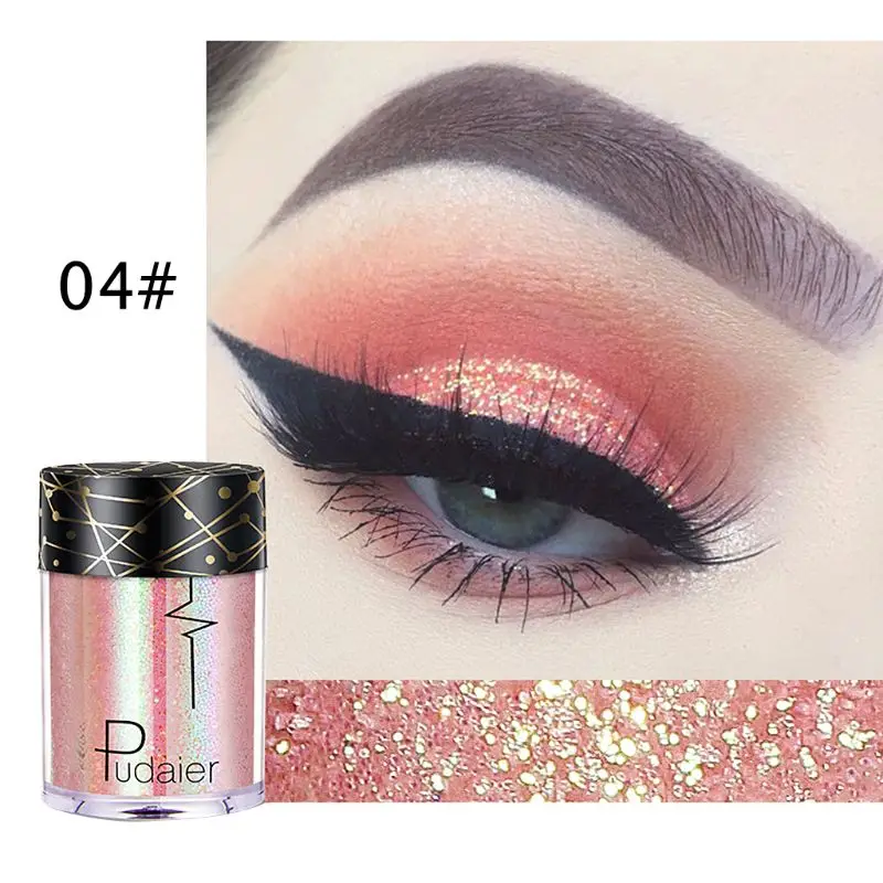 Pudaier блестящие тени для век Shimmer Highlight рассыпчатая пудра Женская Косметика для макияжа - Цвет: 4