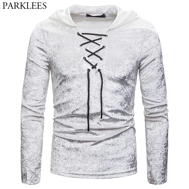 Sweat A Capuche En Velours Pour Homme Style Scandinave Avec Col En V Style Hip Hop Decontracte Aliexpress