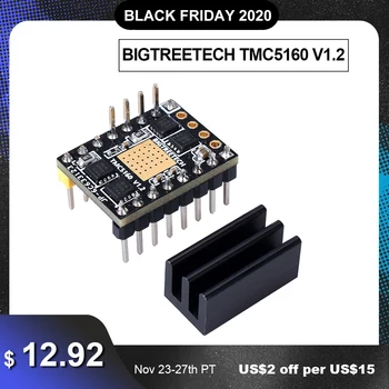 

BIGTREETECH TMC5160 V1.2 SPI Stepper Motor Driver High Power Driver 3D Printer Parts For SKR V1.3 PRO SKR V1.4 Turbo TMC2209