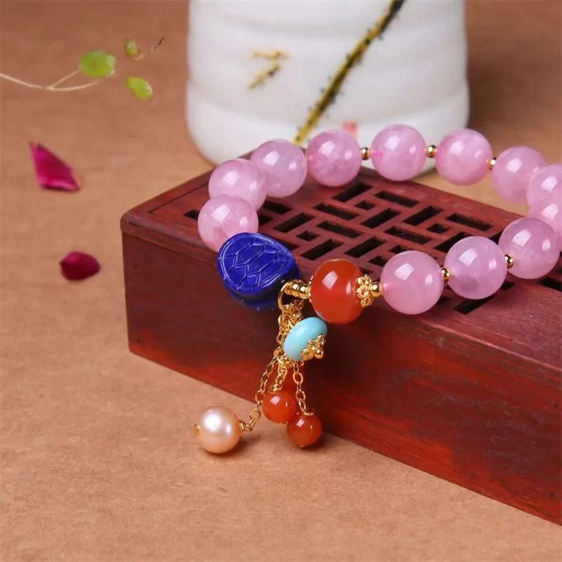 

Natural Lapis Lazuli South Red Amazonston Pearl's 925 Silver Accessories 925 Silver Natural Pink Crystal DIY Bracelets
