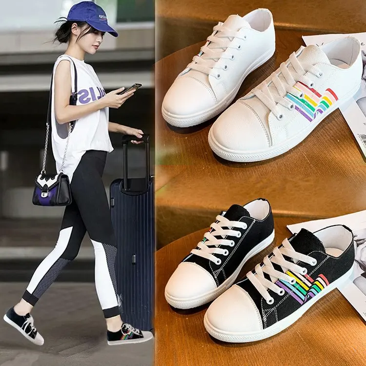 

2019 Spring New Style Hight-top Canvas Shoes Student Korean-style Versatile Shoes INS Shoe Graffiti Trendy Shoes Summer