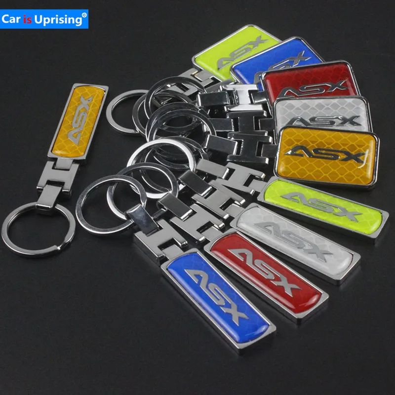

1pcs Car KeyRing FOR mitsubishi Outlander ASX Logo Metal KeyChain Badge Key Ring Emblem Key Holder Chain Car styling accessories