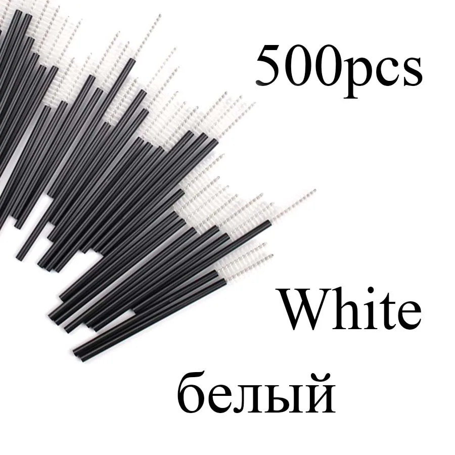 500pcs White 500 шт щетка для ресниц, расческа для ресниц, палочки для ресниц, инструмент для наращивания ресниц, профессиональный инструмент для макияжа для женщин - Цвет: 500pcs White