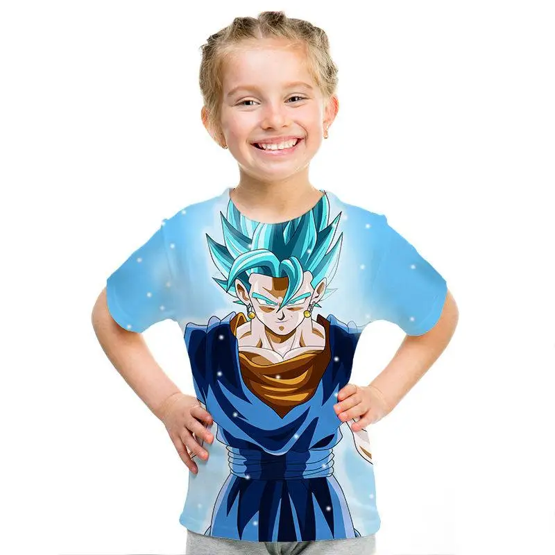 Goku/Vegeta patrn Dragon Ball animacin patrn nios camiseta impresin 3D nios camiseta hombres/nias moda camiseta