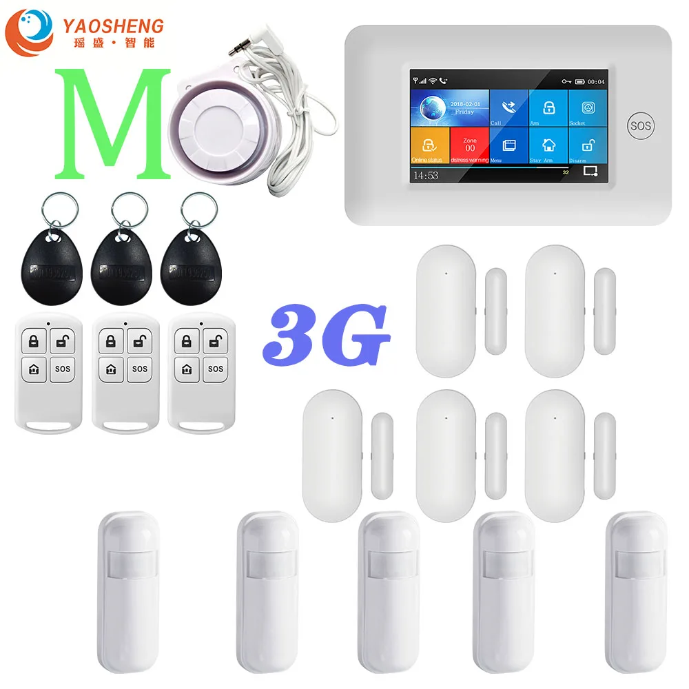 YS021-PG-106-3G-WH-M 3g Версия TFT Все сенсорный экран wifi gprs беспроводной приложение дистанционное управление Умный дом охранной сигнализации системы s для IOS/Android системы - Цвет: YS021-PG-106-3G-WH-M