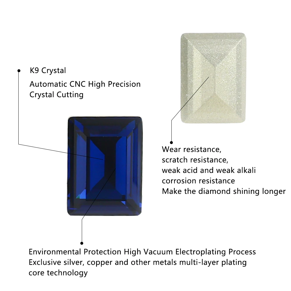 직사각형은 라인 석에 실버 클로 바느질과 크리스탈 멋진 돌을 뒤로 지적 DIY 공예 Strass 유리 돌 옷