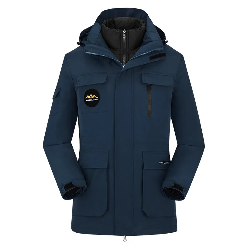 Зимняя спортивная куртка для мужчин, водоотталкивающая термальная куртка, куртка для горного туризма, одежда для отдыха на природе, 4XL, спортивное пальто для пешего туризма