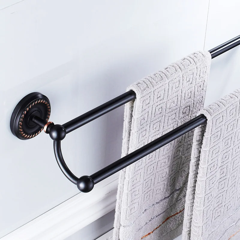 

Black And White with Pattern Kitchen Pendant American-Style Bathroom Wall Hardware Sanitary Ware Double Bar Towel Rack Copper Ma
