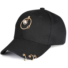 Летняя мужская Кепка с кольцом в стиле хип-хоп, круглая бейсболка с жемчугом, унисекс, козырек для женщин, хлопок, одноцветная Спортивная Кепка с козырьком для мальчиков и девочек