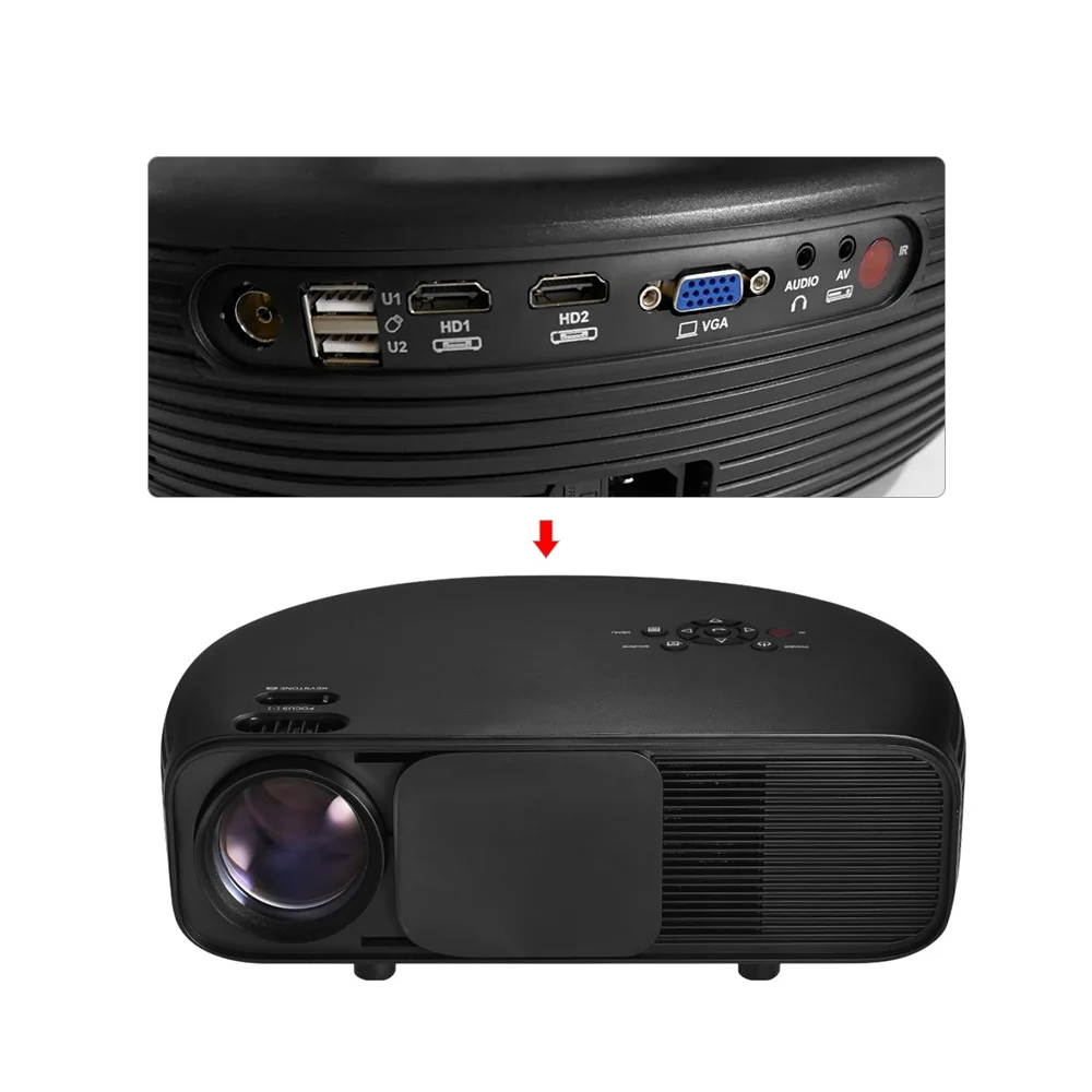 ЖК проектор Full HD LED 1080P поддерживает 50000 часов лампы жизнь с ТВ/2 * HD/2 USB/VGA/AV/порт для