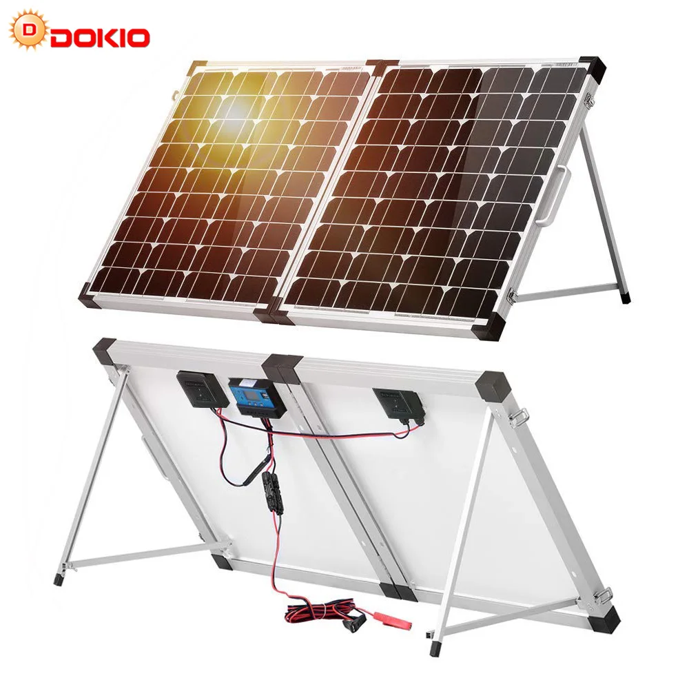 Dokio 100W (2 шт х 50 Вт) складной Панели солнечные Китай pannello solare usb контроллер элемент