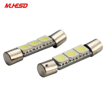 

2pcs Auto LED Light-Bulb T6.3 Car-Vanity-Mirror-Lamp C5W Blue Luggage-Lamp-Bulb T6 28mm 31mm 5050 3 SMD Makeup Lights lamp
