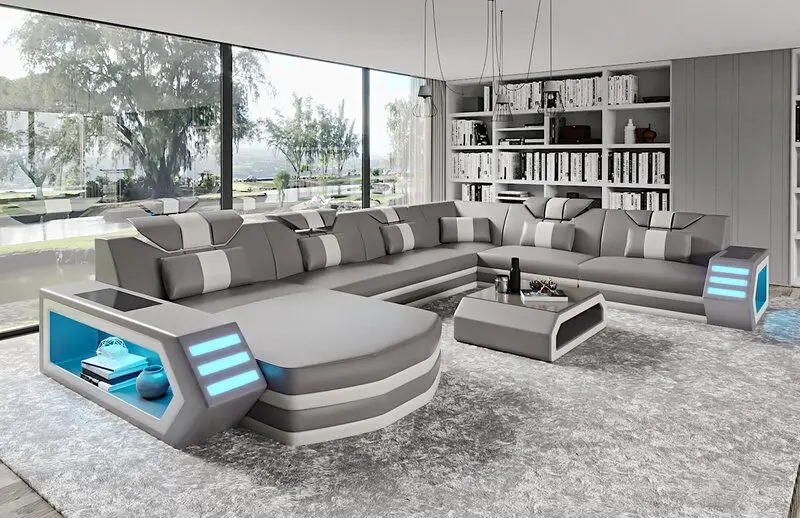 Популярный современный дизайн, мебель для гостиной, музыкальный плеер, USB, Bluetooth, светодиодный светильник, диван для гостиной