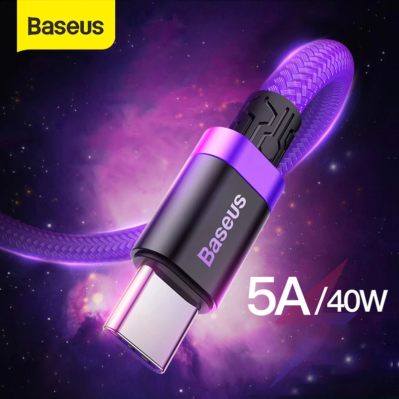 Baseus 5A Supercharge USB Type C кабель дляhuawei Phone Quick Charge 3 0 зарядное устройство для телефона