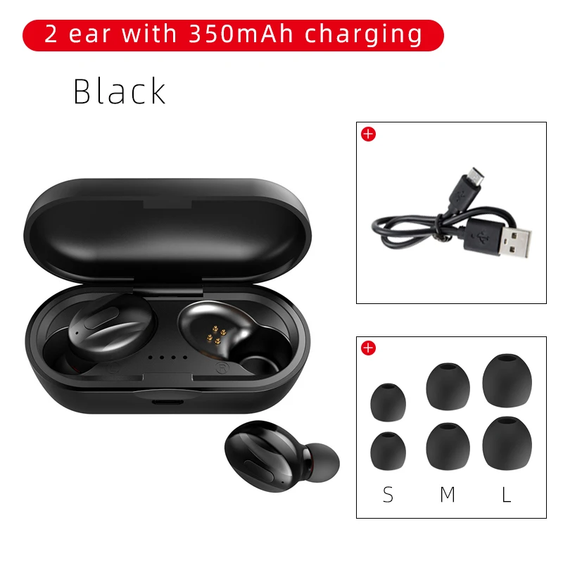 CHAURE, бас-стерео, TWS, Bluetooth V5.0, наушники, вкладыши, беспроводные наушники, шумоподавление, игровая гарнитура, 3D двойной микрофон - Цвет: with 350mAh charging