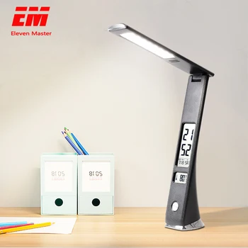 

7W LED Touch Table Lamp Dimmable Table Lamp Desk Lamp Alarm Clock Calendar Time Temperature Display 3 Levels Brightness ZZD0021