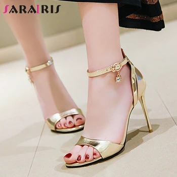 

SARAIRIS Plus Size 31-46 Brand New Female Fashion Summer Sandals Party Ol Sexy Sandals Women Thin High Heel Shoes Woman