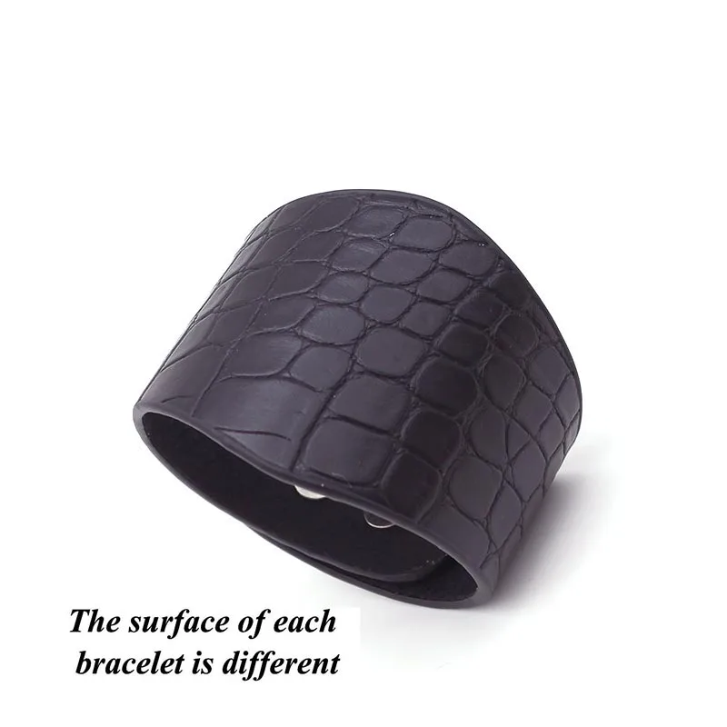 Leopard Big Round Circle Leather Bracelets Women Fashion Girl Bangle Female Jewelry Design Geometric Big Statement Jewelry Gifts - Окраска металла: see chart