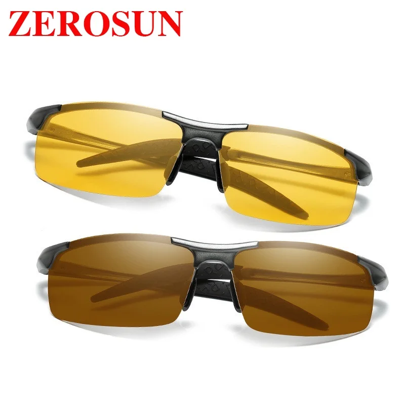 Zerosun поляризационные очки мужские день ночь для вождения фотохромные