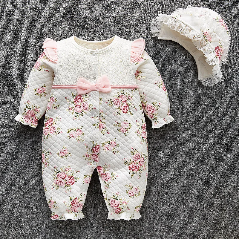 Conjunto de roupas para meninas recém nascidas, roupas grossas de ...