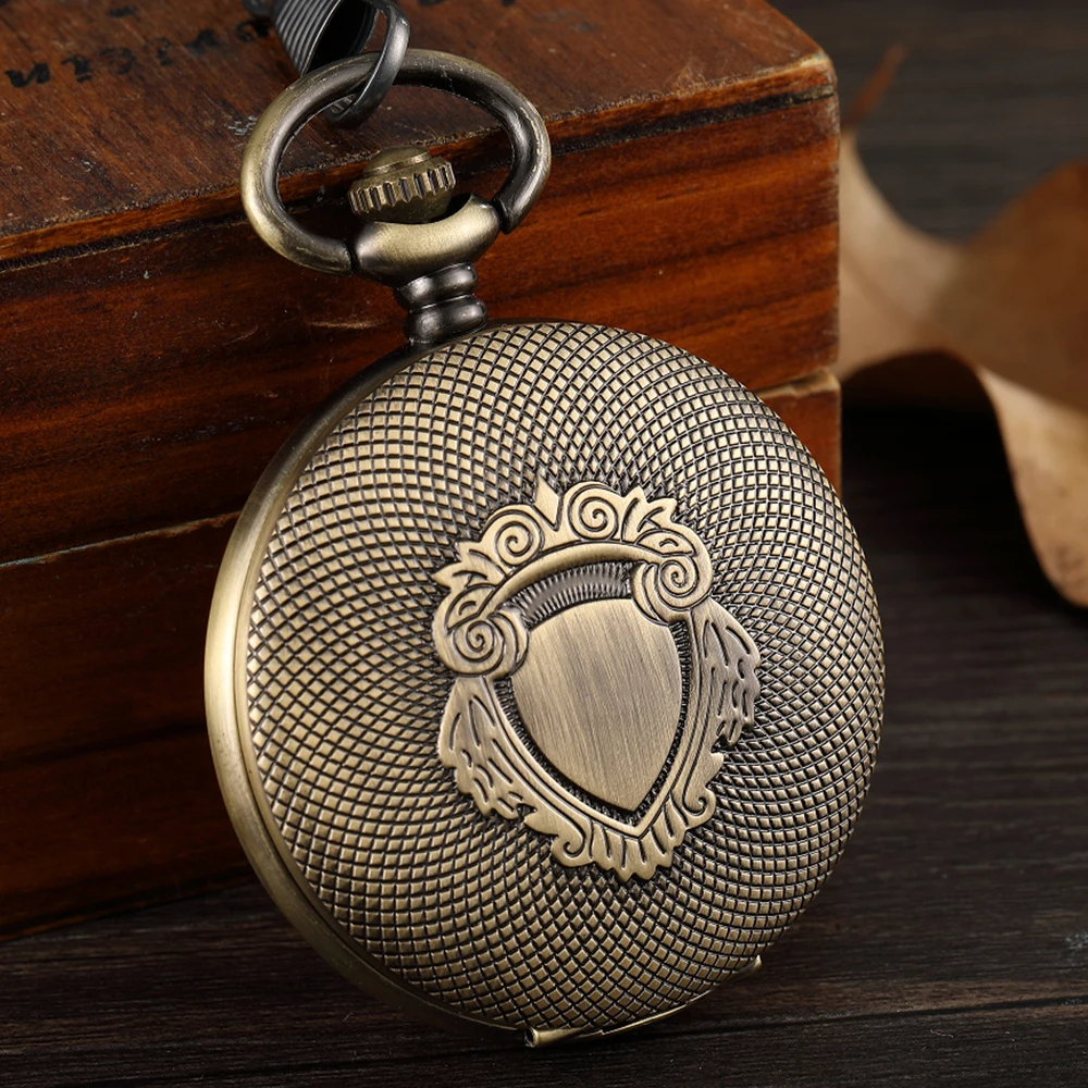 Бронзовые Механические карманные часы мужские с лазерной гравировкой ручной обмотки стимпанк римские цифры скелет ожерелье кулон брелок цепочка часы