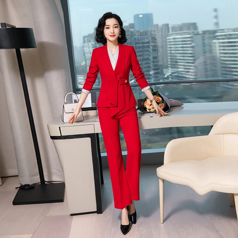 2020 Female Formal Elegant Office Work Wear Uniform OL Ladies Trousers Blazers Jacket with Tops Pant Suits 2 Pieces Sets Clothes | Женская