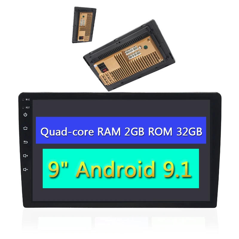 

Ultra-thin 2DIN Universal Android 9.1 Car navigation 9" 1080P Quad-core RAM 2GB ROM 32GB Car Stereo Radio Wifi 3G 4G Mirror Link