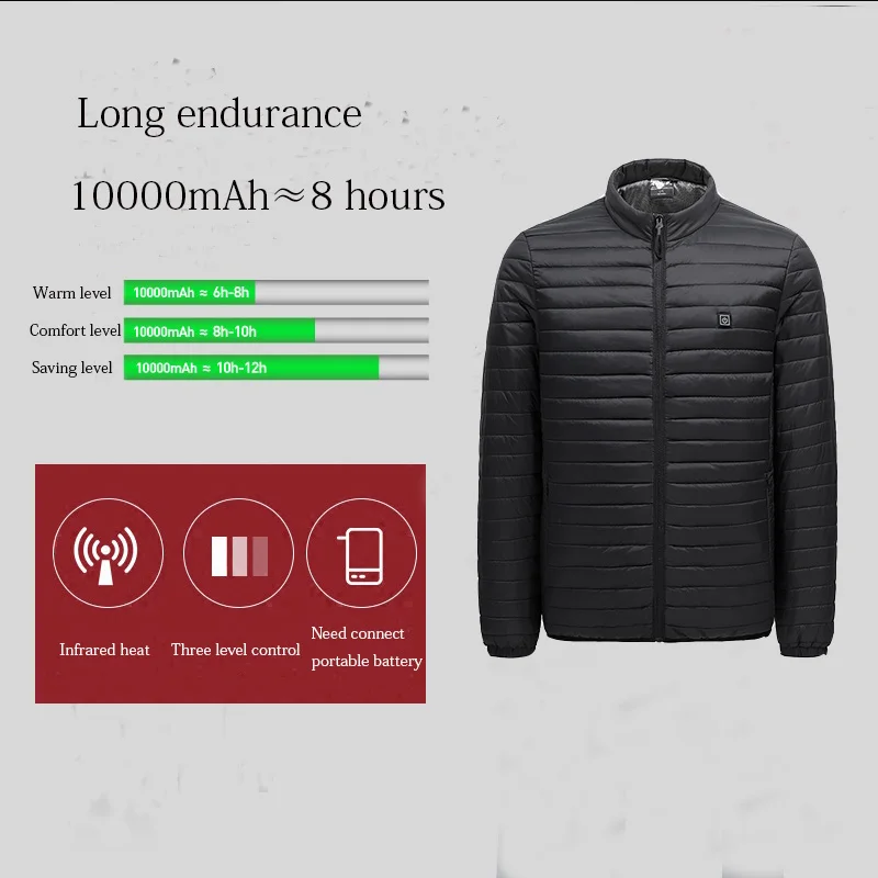 4 Heating Zones Electric USB Heated Jackets by Graphene Men Smart