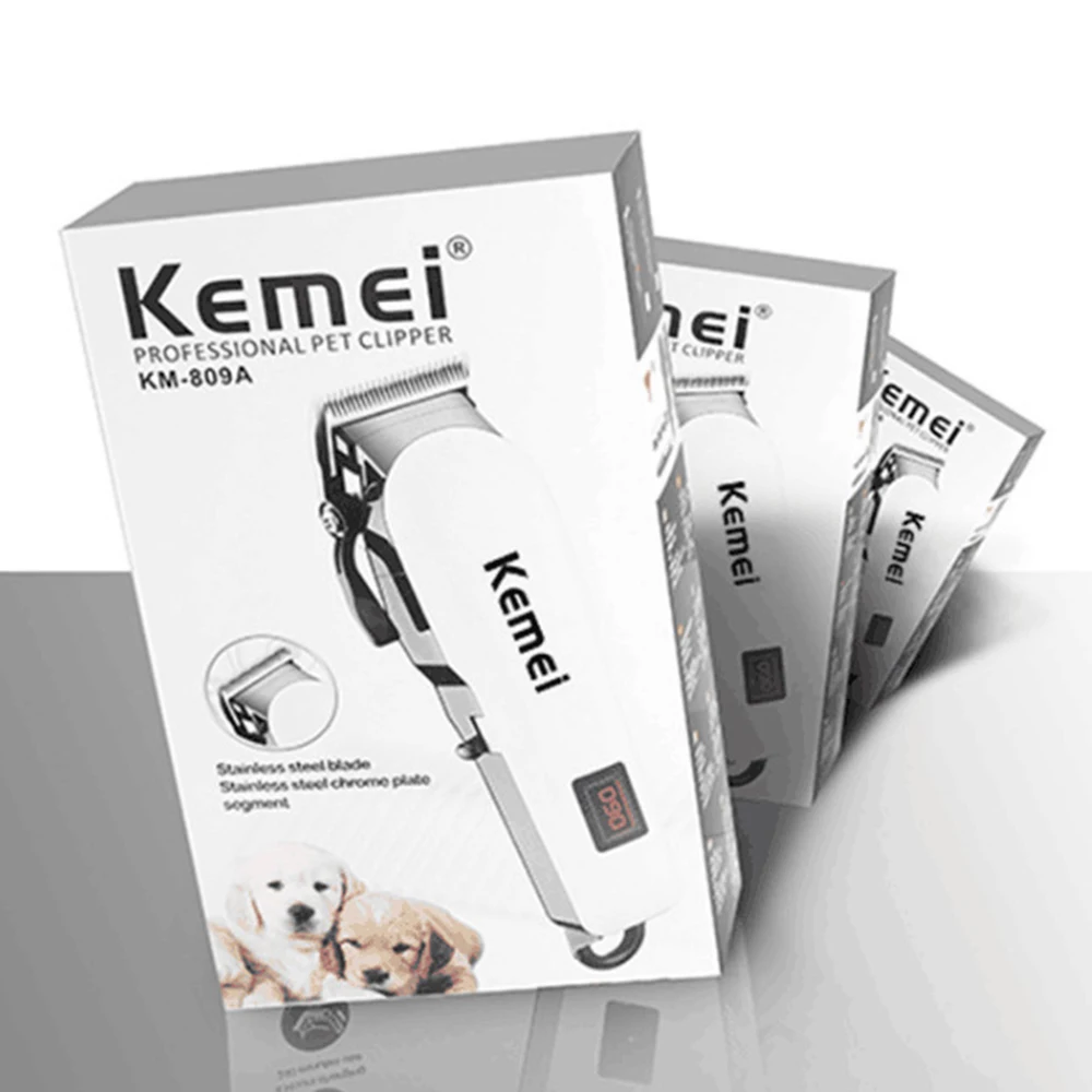 Kemei KM-809A профессиональная перезаряжаемая электрическая машинка для стрижки волос с ЖК-дисплеем машинка для стрижки волос