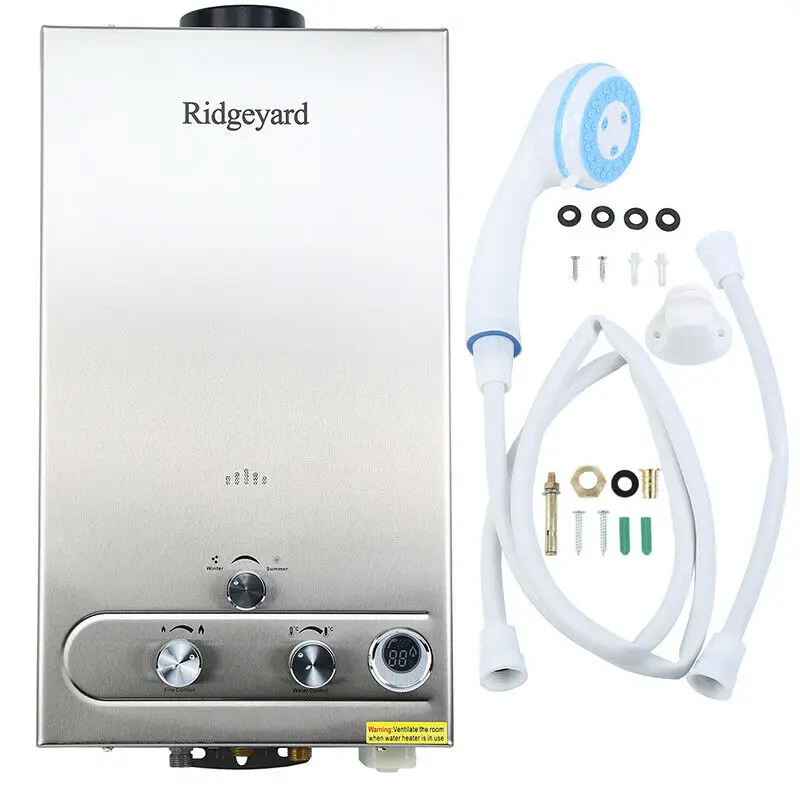 12L gas GLP propano instantáneo sin tanque calentador de agua caliente caldera ducha de agua - 1