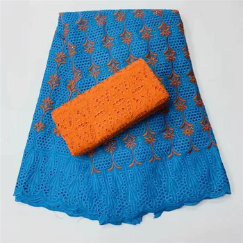 

2.5+2.5 yards Swiss lace fabric heavy beaded embroidery African fabrics 100% cotton fabric Swiss voile lace in Switzerland KL81