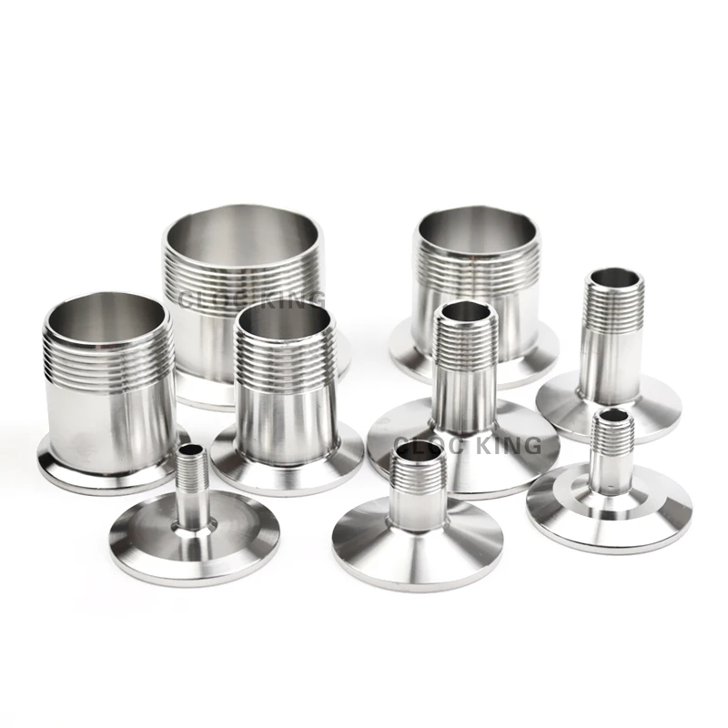 1pcs 1/8" 1/4" 3/8" 1/2" 3/4" 1" BSPT Male x 1.5" 2" Tri Clamp Thread Ferrule Coupler SS304/316L Stainless Sanitary for Pipe Fitting,Water Pipe Fitting,Hose Pipe Fitting,Tee Adapter