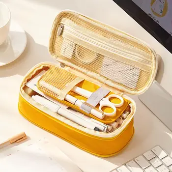 

Large Capacity Canvas School Pencil Case Pen Box Stationery Storage Zipper Bag