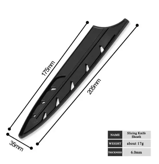 COOBNESS Black Knives Covers Plastic Knife Sleeve For Various Sizes Stainless Steel Kitchen Knives Blade Protector Knife Gadget - Цвет: For 8 inch Chef