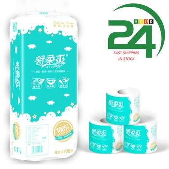 

14 Rolls Soft Toilet Paper Tissue 4-layers Household Rolling Paper Without Adjunct Non-Smell Home Bathroom Kitchen Accessorie