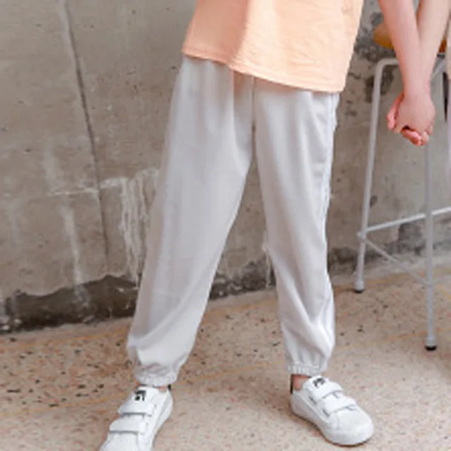 Toddler Kids Pants 2022 Summer Candy Color Harem Pants Boys Soft Trousers Drawstring Side Stripe Baby Boys Pants E