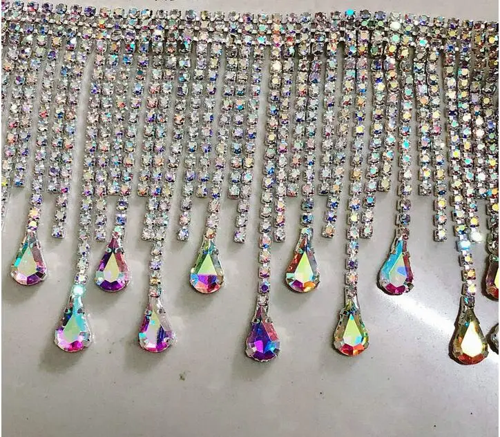 

Belly Dance Waist Chain Shiny Rhinestone Tassel Nightclube DJ 50CM Shiny Holographic Jewelry