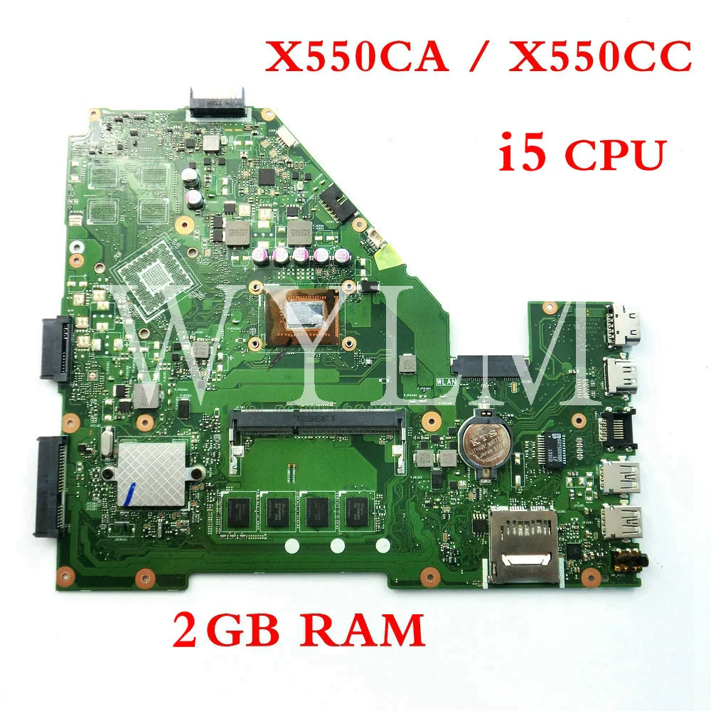 Материнская плата X550CA I5 ЦП 2 Гб ОЗУ для ASUS X550CC Y581C X550CL R510C X550C материнская ноутбука