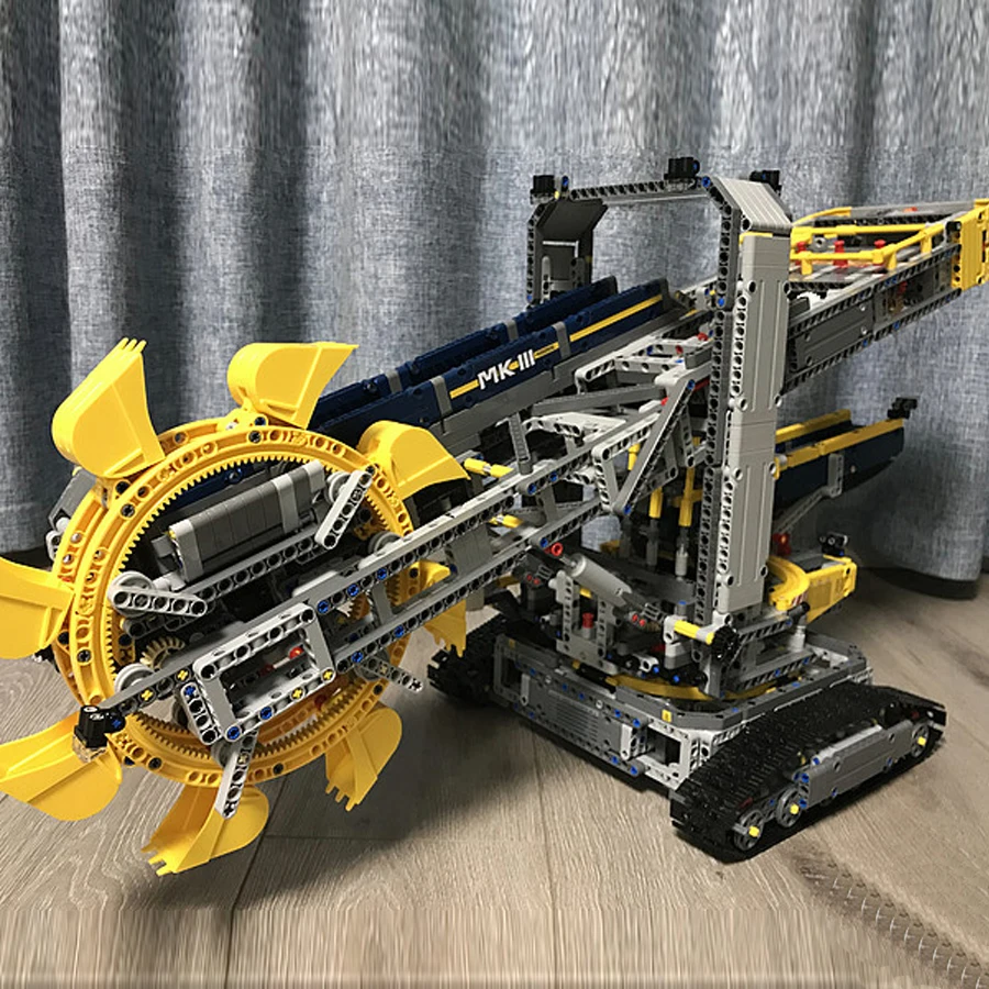 20015, серия Technic, ковшовый колесный экскаватор, 3929 шт., строительные блоки, кирпичи, игрушки, совместимые с 42055