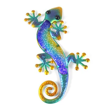 

Metal Lizard Wall Sculptures Gecko Statues Living Room Wall-mount Miniature Decor Crafts Home Garden Outdoor Statues Accessories