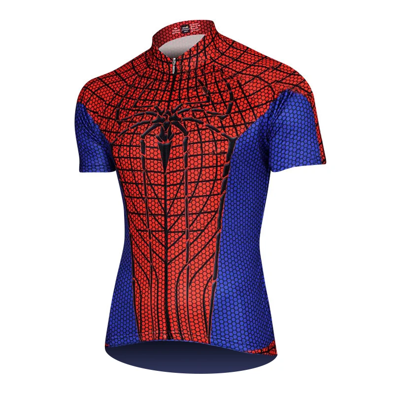 Мстители Велоспорт Джерси Набор для детей Pro детская дышащая одежда для велоспорта Ropa Ciclismo Майо велосипед высокого качества одежда - Цвет: Spider Man Red