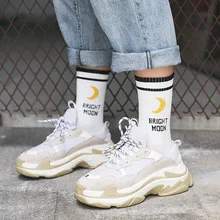 Яркие забавные Женские носочки в Корейском стиле Харадзюку; хлопковые носки; Повседневная Уличная одежда; носки в стиле хип-хоп; сезон осень-зима; Calcetines Mujer