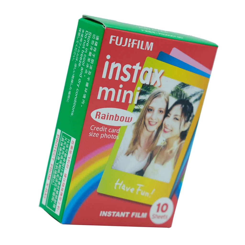  10 Sheets Fujifilm Cartoon Rainbow Edge Film Photo Paper For Fujifilm Instax 7/8/9/10 Mini Film