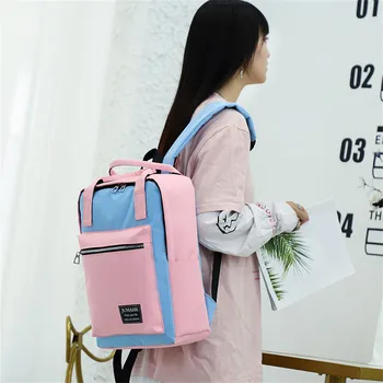 

Xiniu Women Backpack Patchwork Color Block Large Capacity Solid Color Waterproof Nylon Casual Backpack School Bag рюкзак женский