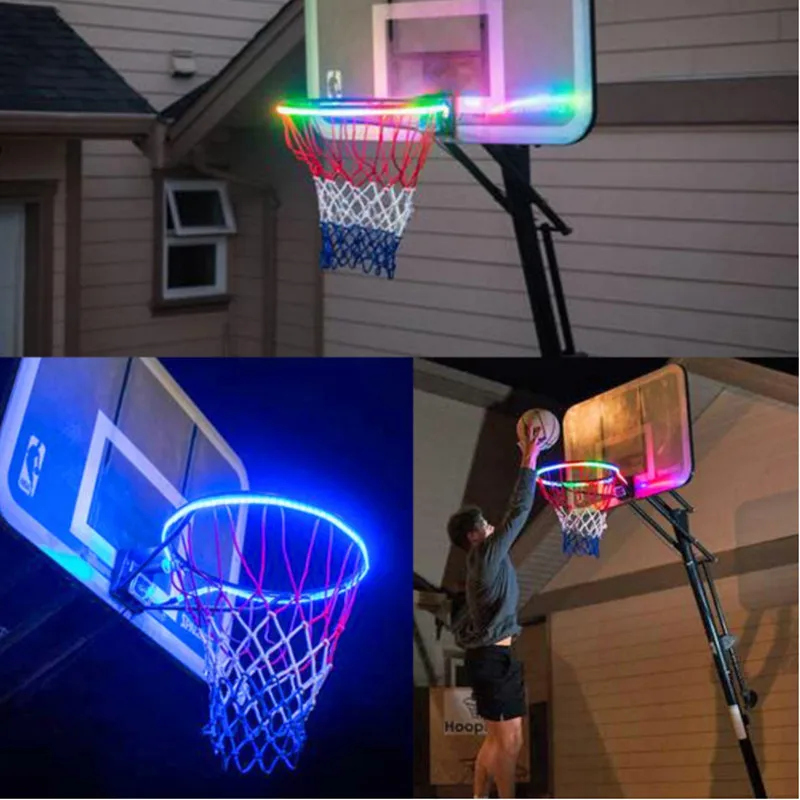 Баскетбольное кольцо, световая полоса, солнечное баскетбольное кольцо, освещение для игры в ночное время, rgb неон, лампа, водонепроницаемая, Диодная, рубановая, для стрельбы, обручи, лента