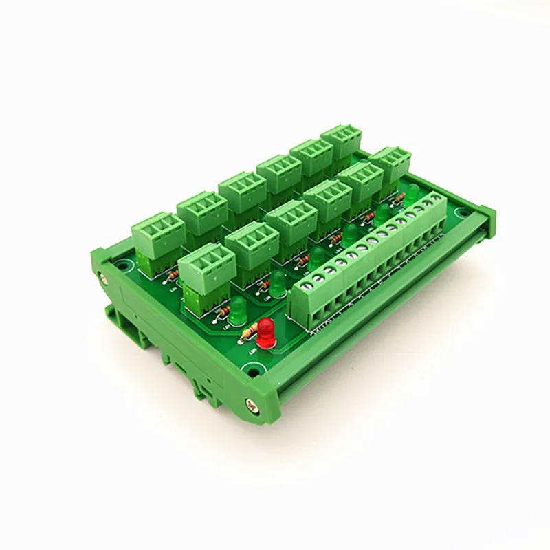 DIN рейка крепление PLC12 канал вход NPN винтовой клеммный блок IO фотоэлектрический