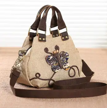 

National style bag retro art small hand-held cloth bag small oblique cross bag