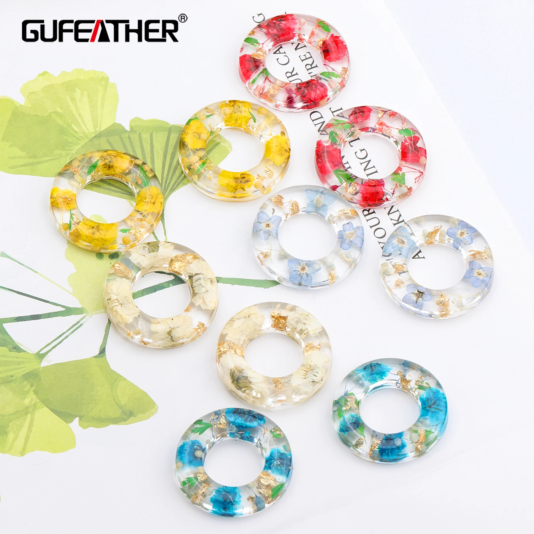 Аксессуары для ювелирных изделий GUFEATHER M695 diy Подвески высушенный цветок из смолы