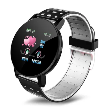

Silicone Smart Waterproof Watch Bracelet Touching Screen Sports Pedometer Heart Rate Wristband With Two-Color Strap KQS8