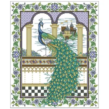 

TOP Garden peacock patterns Counted Cross Stitch 11CT 14CT 18CT DIY Cross Stitch Kits Embroidery Needlework Sets